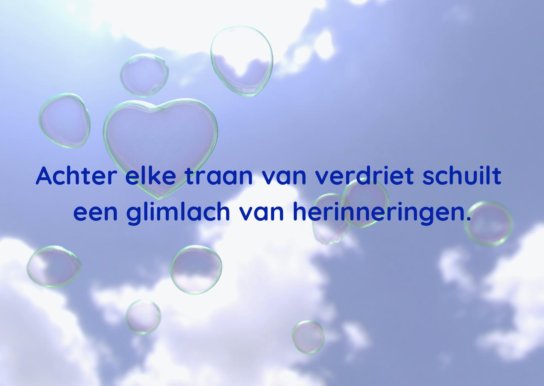 Troostkaart - Wenskaart - glimlach van herinneringen - traan van verdriet - RememberMe webshop - rouw - troost - verlies - steun